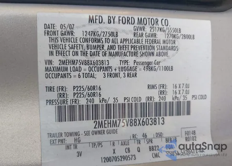 2008 Mercury Grand Marquis Ls z USA, uszkodzony, nr VIN 2MEHM75V88X603813